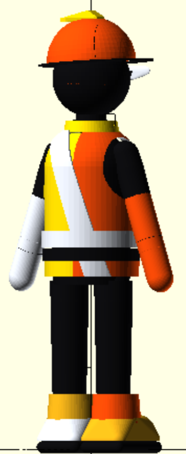 Rear rendered view of the Konstruktivesfeedback 3D-printable statuette.