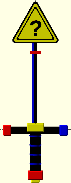 Rear full-length rendered view of the KONTROLSWORD sculpture.